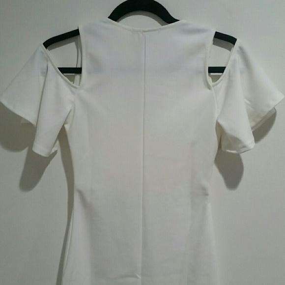 White Cold Shoulder Dress - Picture 4 of 6